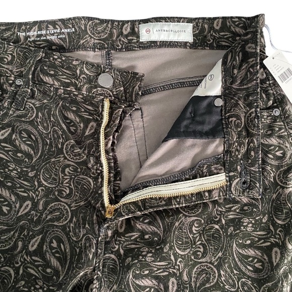 NWT AG x Anthropologie Velvet High Rise Stevie Ankle Skinny Jean brown black 32 - Picture 9 of 16